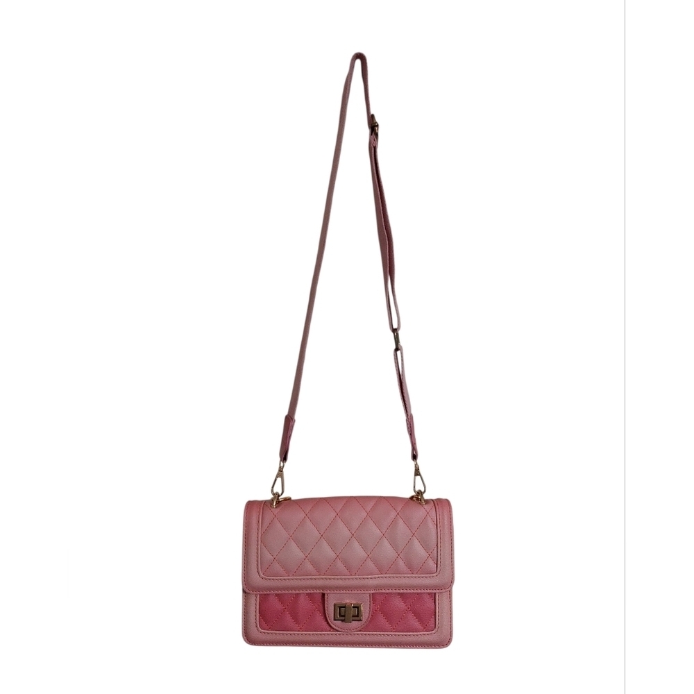 Elegant Quilted Pink Crossbody Bag - Picture 1 of 6